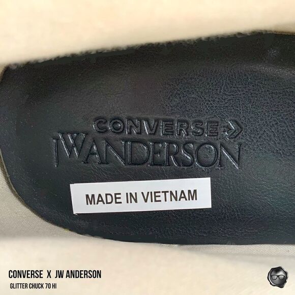NEW CONVERSE x JW ANDERSON GLITTER CHUCK 70 HIGH SNEAKER IN GOLD / SILVER - Picture 13 of 15